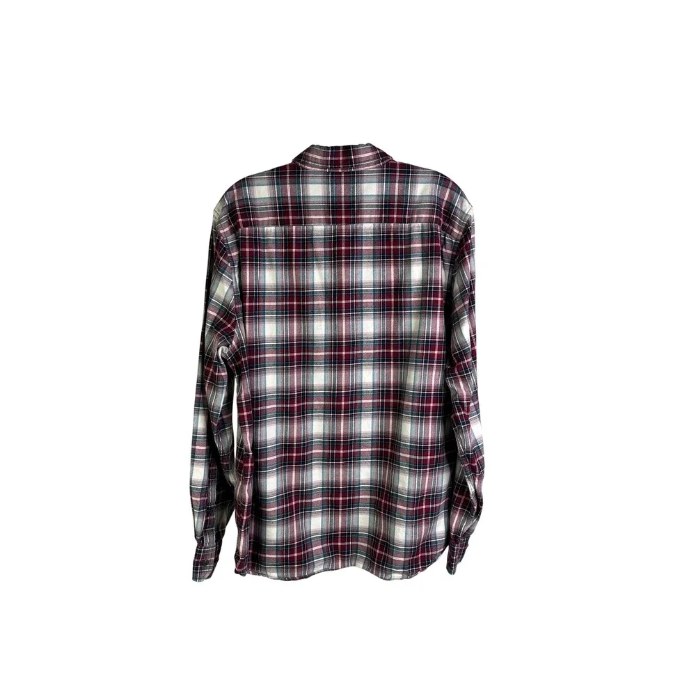 Banana Republic Shirt Mens L Plaid Ultra-Soft Flannel Untucked Autumn Layering